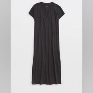 Extreme V Neck Boyfriend T-Shirt Midi Dress